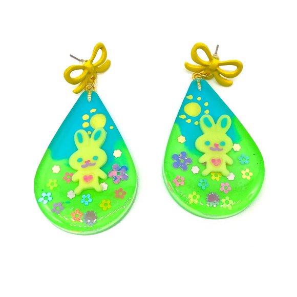 Bunny Flower Fields Statement earrings - Picture 2 of 5